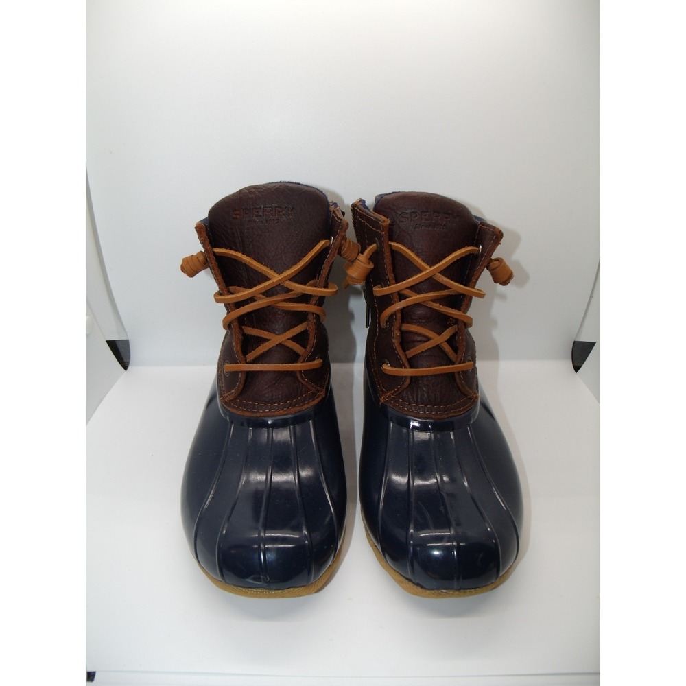 Sperry Top Sider Womens Size 6.5 Saltwater STS91175 Brown Leather Zip Duck Boots